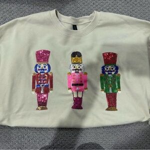 Gildan Cream Top with Colorful Nutcracker Design